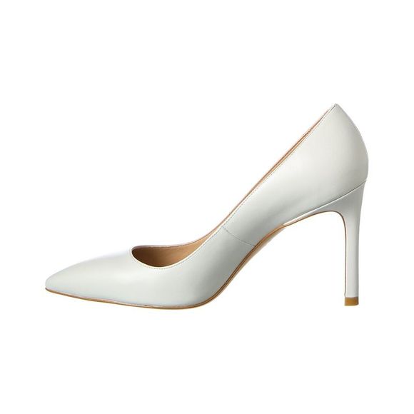Stuart Weitzman Leigh 95 Leather Pump, White - Picture 2 of 5
